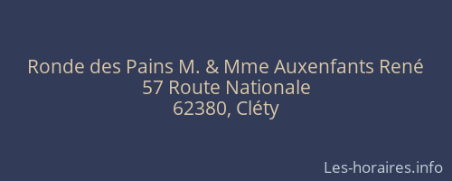 Ronde des Pains M. & Mme Auxenfants René
