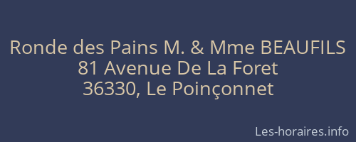 Ronde des Pains M. & Mme BEAUFILS