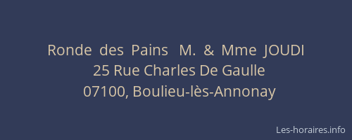 Ronde  des  Pains   M.  &  Mme  JOUDI