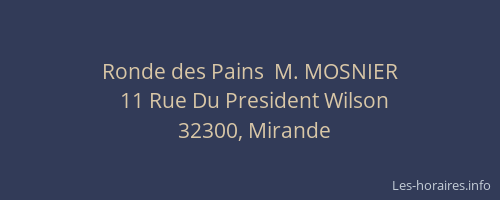 Ronde des Pains  M. MOSNIER