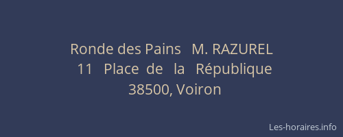 Ronde des Pains   M. RAZUREL