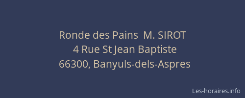Ronde des Pains  M. SIROT