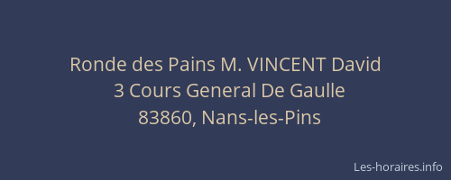 Ronde des Pains M. VINCENT David