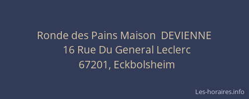 Ronde des Pains Maison  DEVIENNE