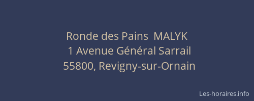 Ronde des Pains  MALYK