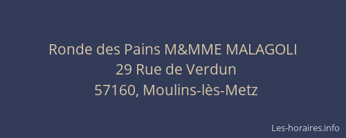 Ronde des Pains M&MME MALAGOLI