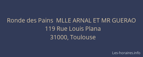 Ronde des Pains  MLLE ARNAL ET MR GUERAO