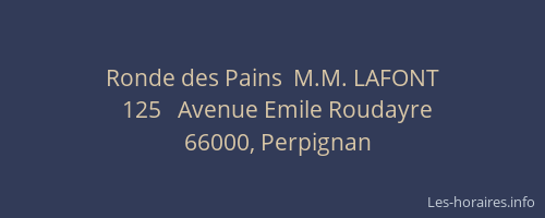 Ronde des Pains  M.M. LAFONT
