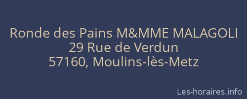 Ronde des Pains M&MME MALAGOLI