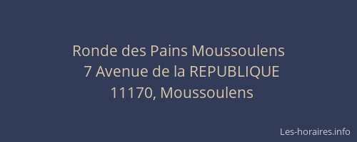 Ronde des Pains Moussoulens