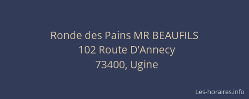Ronde des Pains MR BEAUFILS