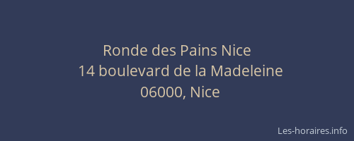 Ronde des Pains Nice