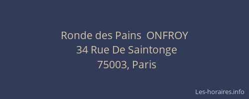 Ronde des Pains  ONFROY