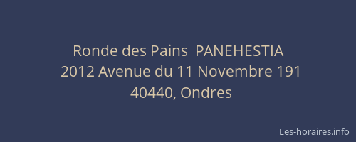 Ronde des Pains  PANEHESTIA