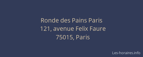 Ronde des Pains Paris