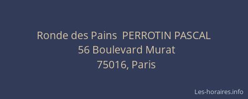 Ronde des Pains  PERROTIN PASCAL