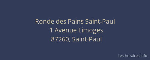 Ronde des Pains Saint-Paul