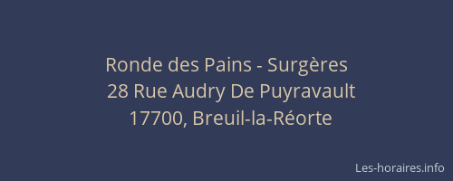 Ronde des Pains - Surg&egrave;res