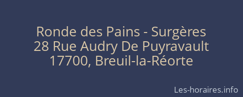 Ronde des Pains - Surgères