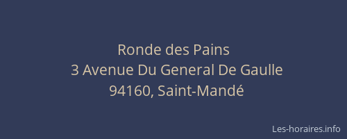 Ronde des Pains
