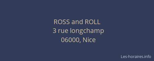 ROSS and ROLL