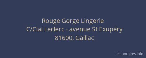 Rouge Gorge Lingerie