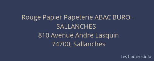 Rouge Papier Papeterie ABAC BURO - SALLANCHES