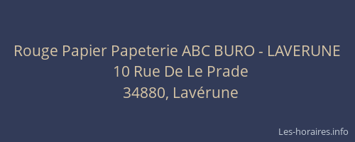 Rouge Papier Papeterie ABC BURO - LAVERUNE