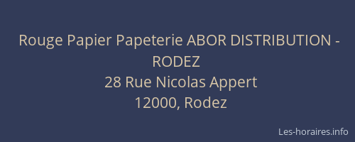 Rouge Papier Papeterie ABOR DISTRIBUTION - RODEZ