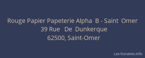 Rouge Papier Papeterie Alpha  B - Saint  Omer