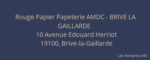 Rouge Papier Papeterie AMDC - BRIVE LA GAILLARDE
