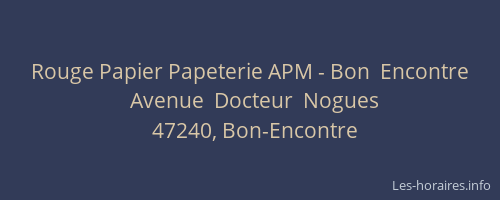 Rouge Papier Papeterie APM - Bon  Encontre