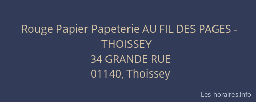 Rouge Papier Papeterie AU FIL DES PAGES - THOISSEY