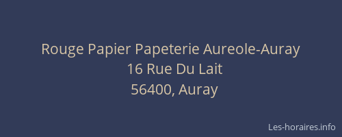 Rouge Papier Papeterie Aureole-Auray