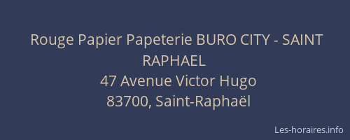 Rouge Papier Papeterie BURO CITY - SAINT RAPHAEL