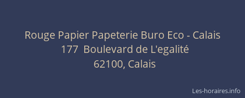 Rouge Papier Papeterie Buro Eco - Calais