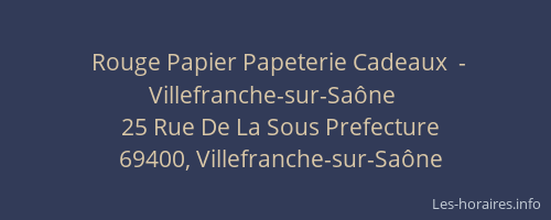 Rouge Papier Papeterie Cadeaux  - Villefranche-sur-Saône