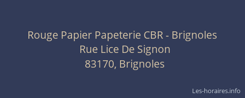 Rouge Papier Papeterie CBR - Brignoles