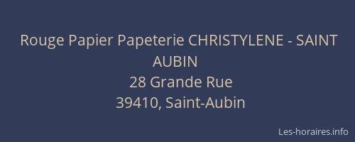 Rouge Papier Papeterie CHRISTYLENE - SAINT AUBIN