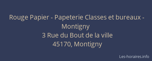 Rouge Papier - Papeterie Classes et bureaux - Montigny