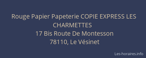 Rouge Papier Papeterie COPIE EXPRESS LES CHARMETTES