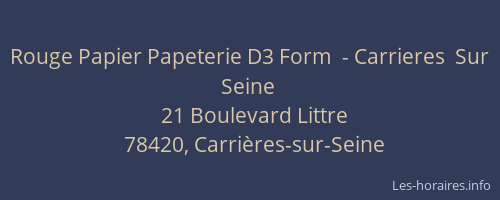Rouge Papier Papeterie D3 Form  - Carrieres  Sur  Seine