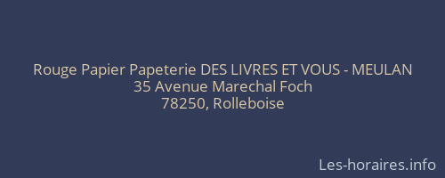 Rouge Papier Papeterie DES LIVRES ET VOUS - MEULAN