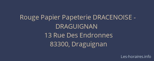 Rouge Papier Papeterie DRACENOISE - DRAGUIGNAN
