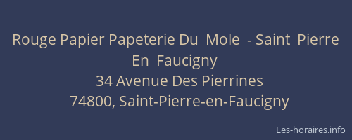 Rouge Papier Papeterie Du  Mole  - Saint  Pierre  En  Faucigny