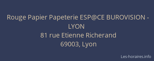 Rouge Papier Papeterie ESP@CE BUROVISION - LYON