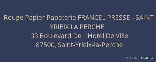 Rouge Papier Papeterie FRANCEL PRESSE - SAINT YRIEIX LA PERCHE