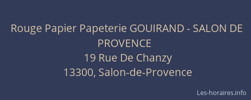 Rouge Papier Papeterie GOUIRAND - SALON DE PROVENCE