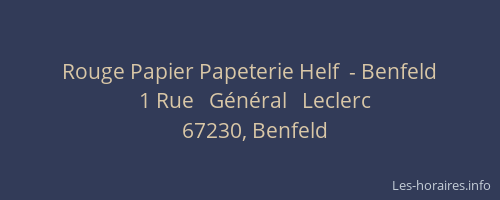 Rouge Papier Papeterie Helf  - Benfeld