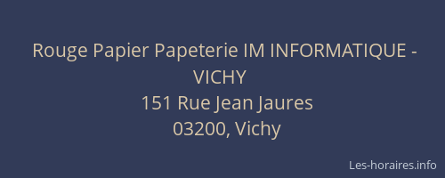 Rouge Papier Papeterie IM INFORMATIQUE - VICHY